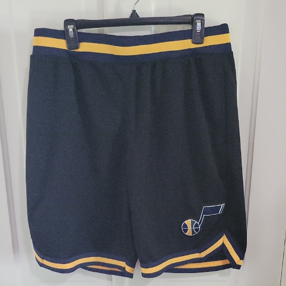 Men's Black and Yellow Athletic Shorts